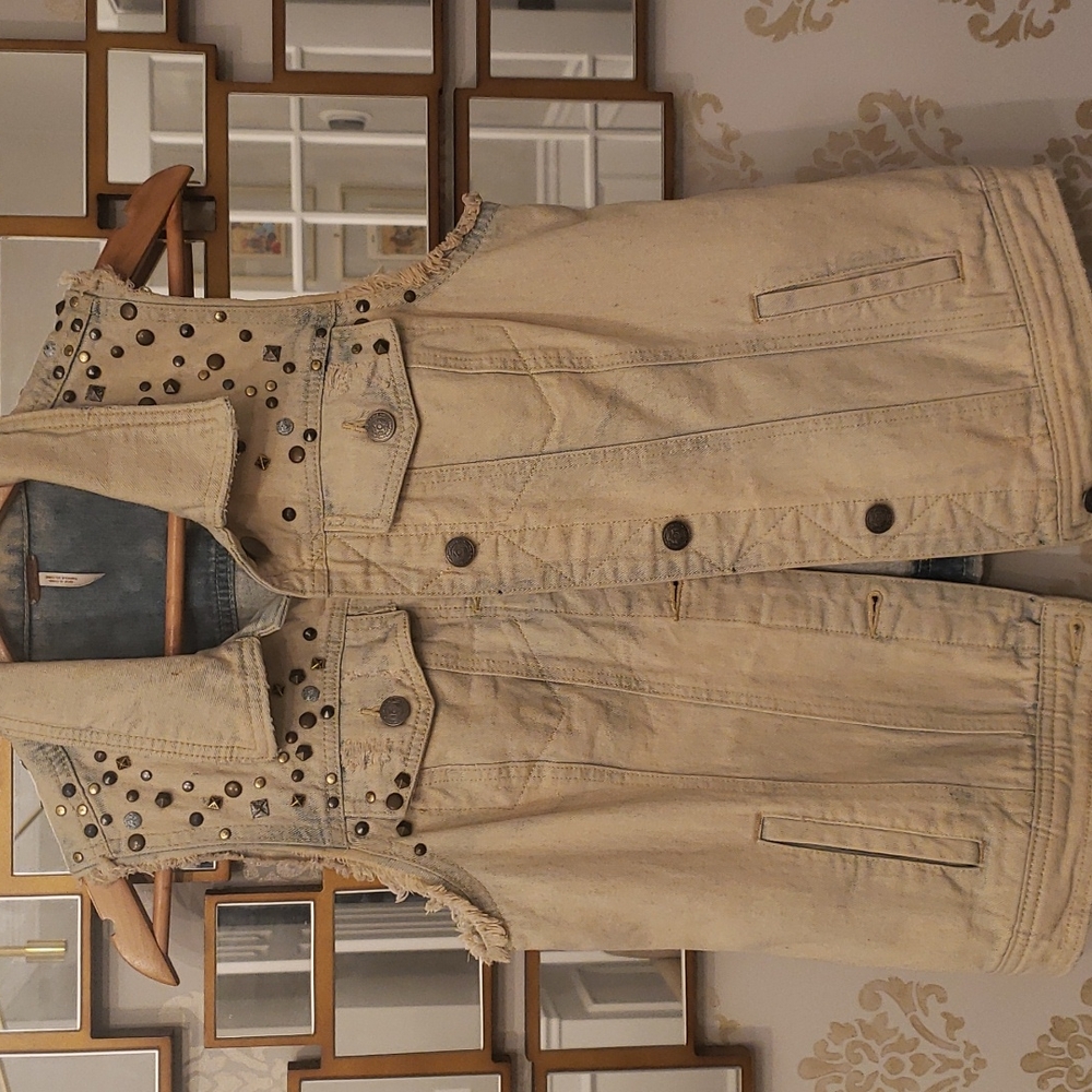 Free People Studded Jean Vest